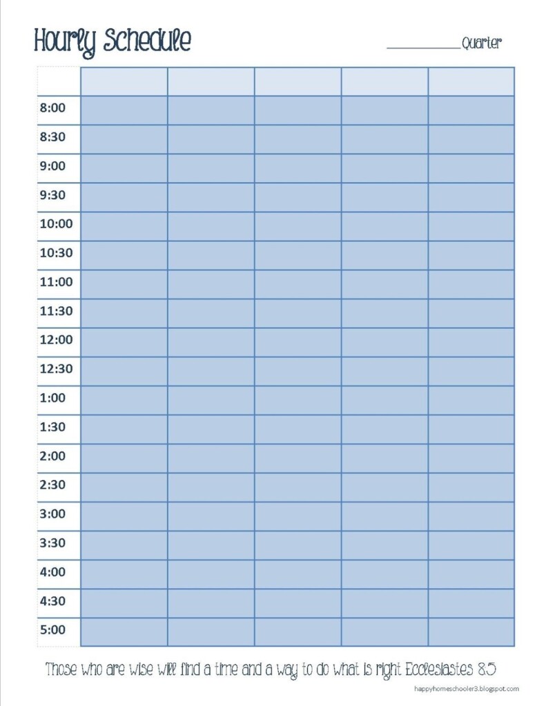 Free Printable Weekly Schedule Template Cute Hourly Planner Printable 