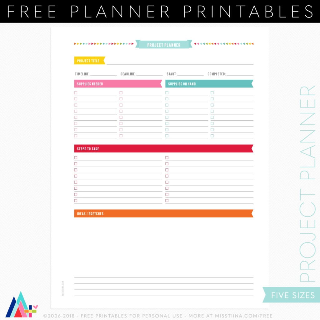 FREE Project Planner Current Projects Planner Page Printables Miss 