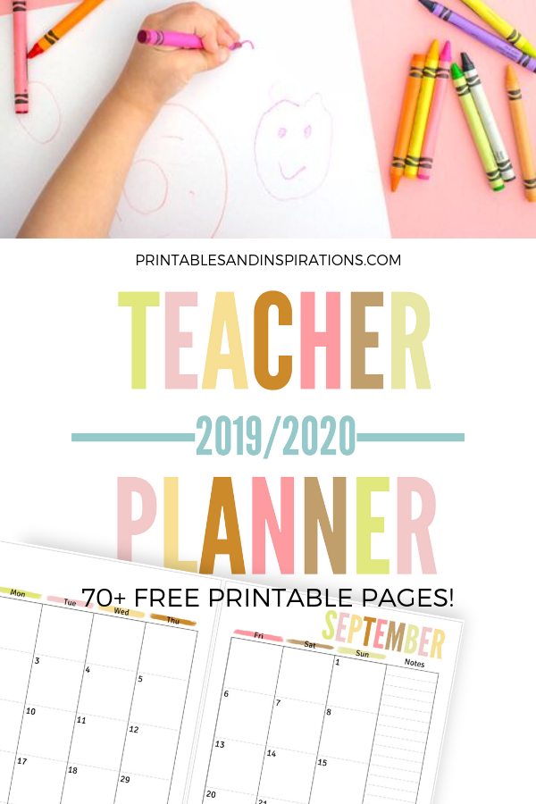 Free Teacher Planner Printable 2019 2020 Printables And Inspirations