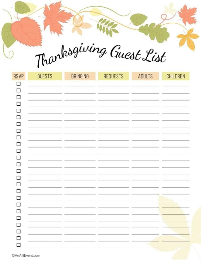 FREE Thanksgiving Planner Printable An Alli Event