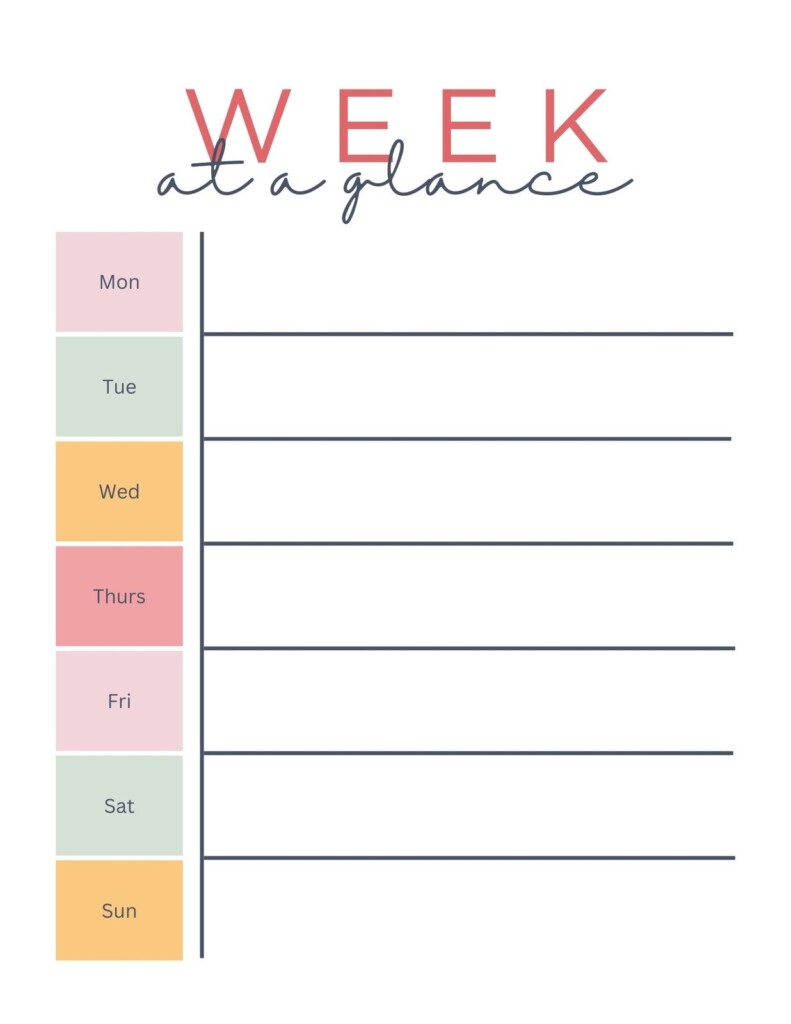 Free Week Calendar Printable Hedy Renelle