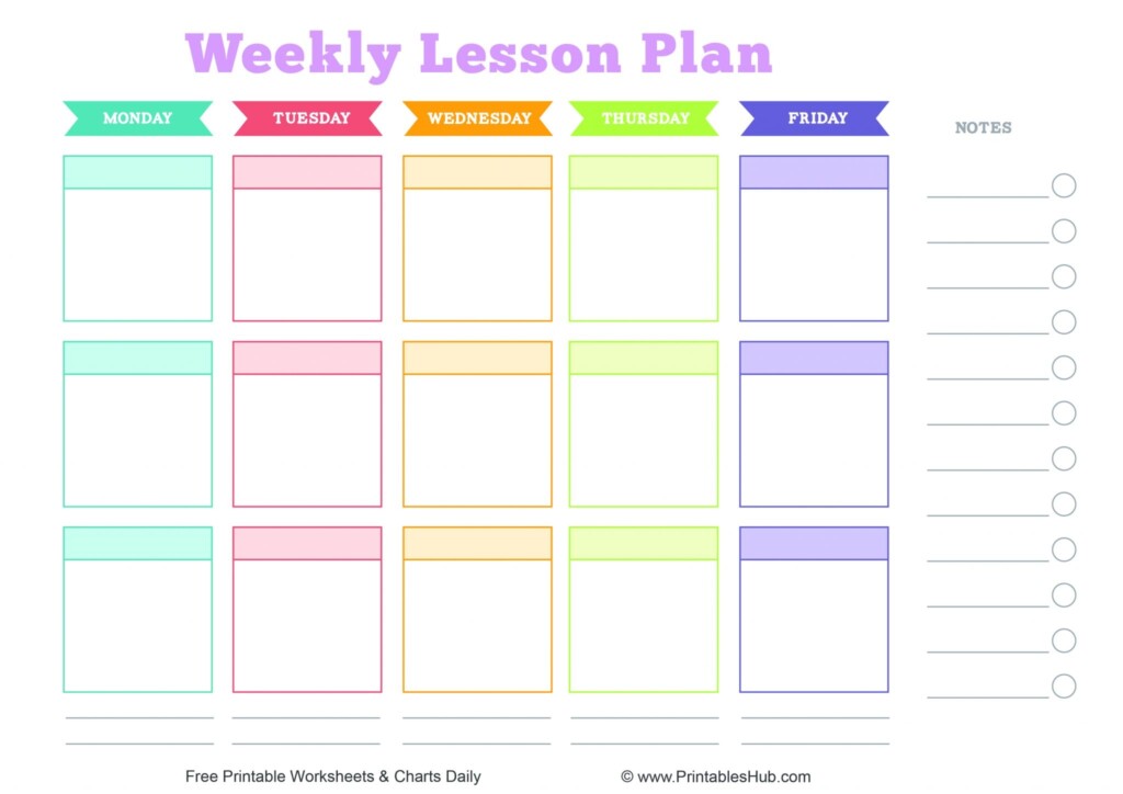 Free Weekly Lesson Planner Printables Guildfess