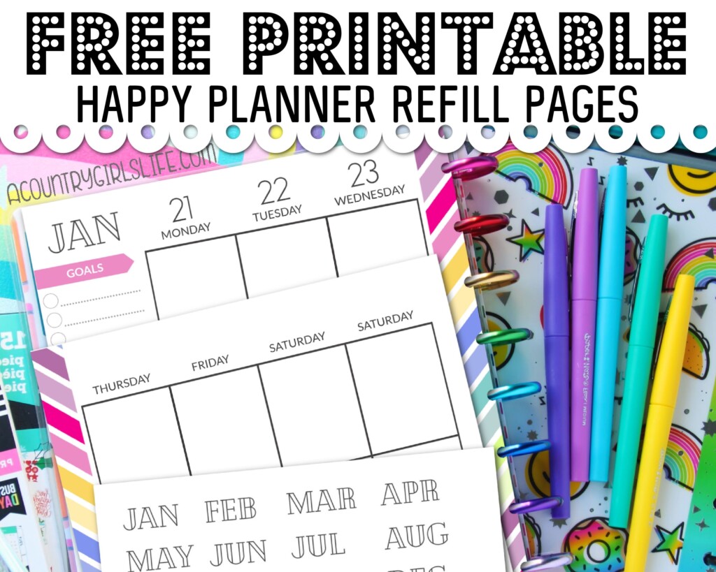 Happy Planner Calendar Refills 2025 William K Russell