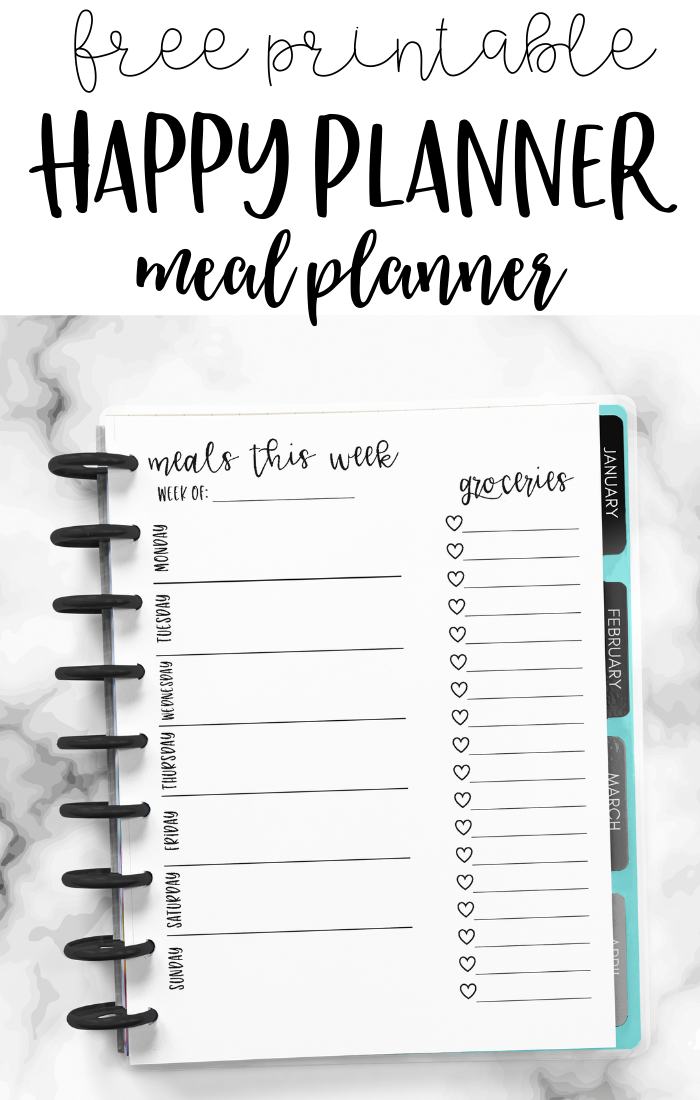 Happy Planner Meal Planner Free Printable Planning Inspired