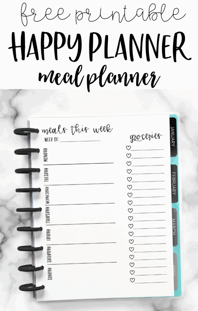 Happy Planner Meal Planner Free Printable Planning Inspired