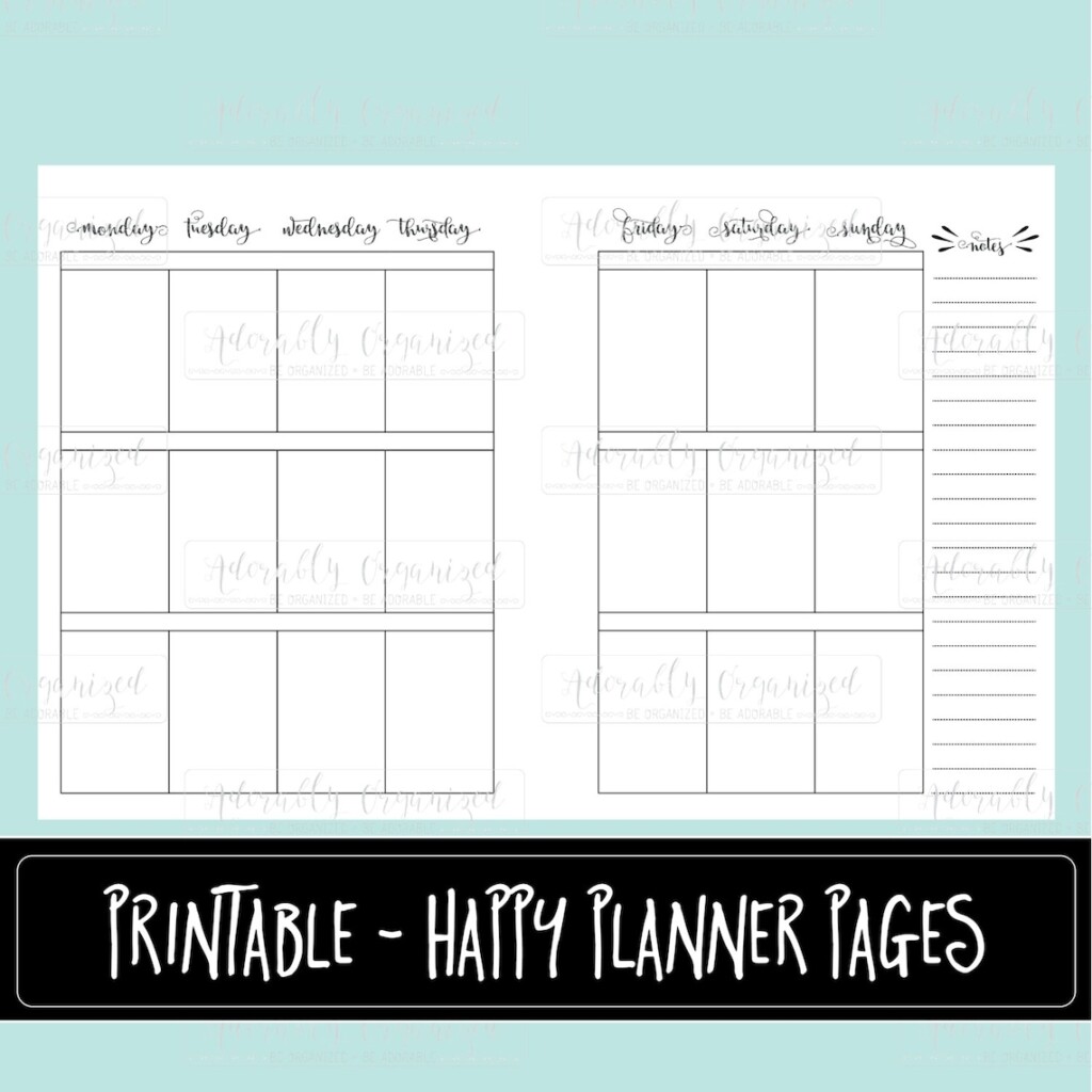 Happy Planner PRINTABLE Weekly Planner Refills Inserts PDF Etsy