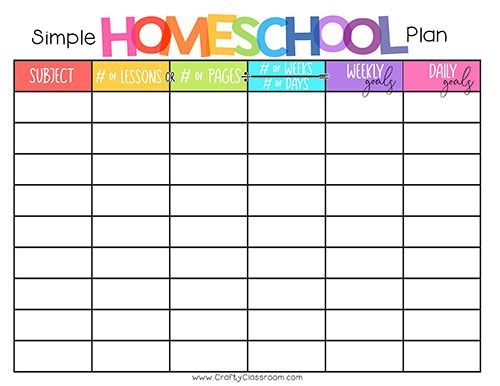 Homeschool Lesson Planner Printable Salocash