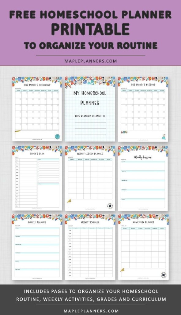 Homeschool Planner Printable Artofit