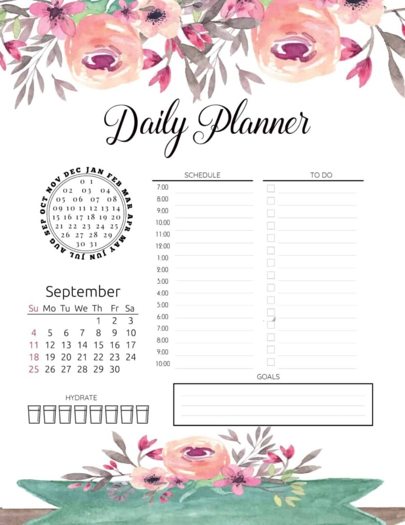Hourly Printable Planner Printable Free Templates