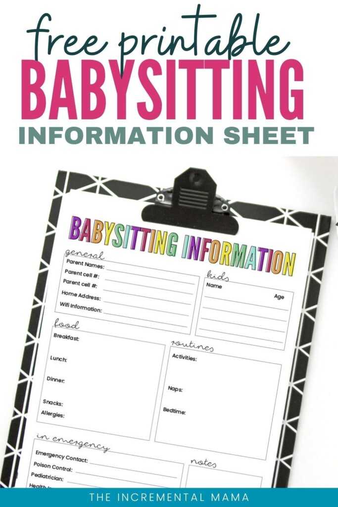 It 39 s Easy To Forget Stuff As A Mom Which Is Why This Free Babysitting 