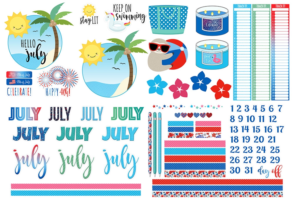 July Digital Planner Freebies DPC Digitals