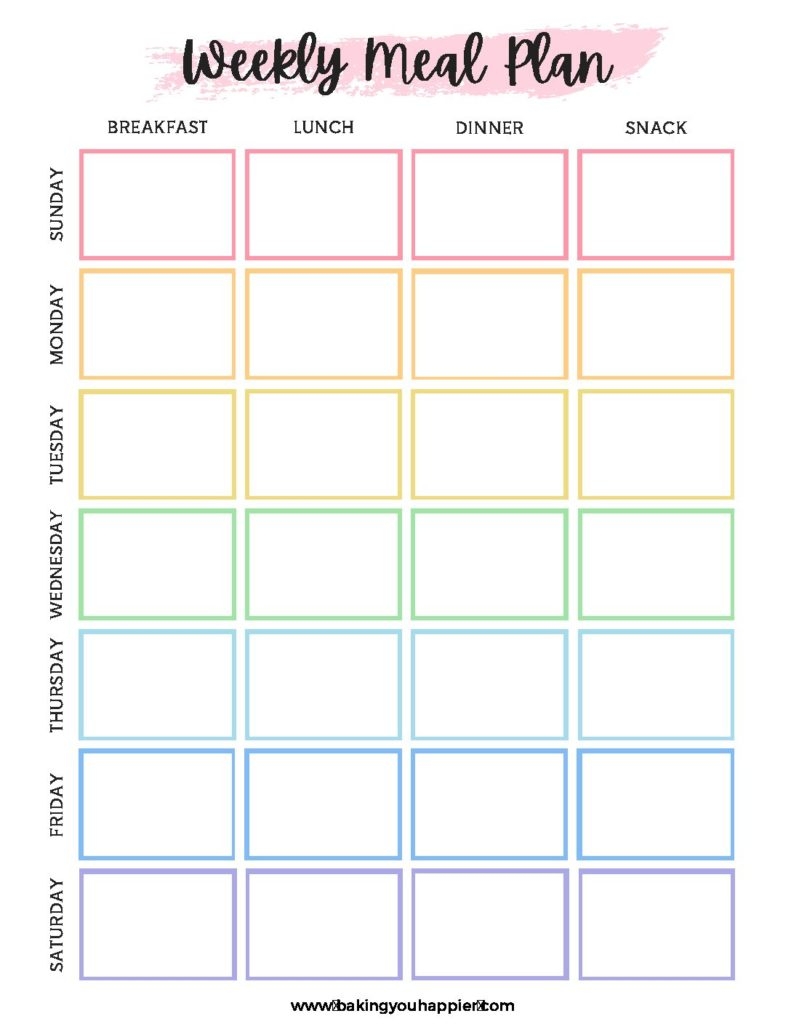 Kids Meal Planner Printable