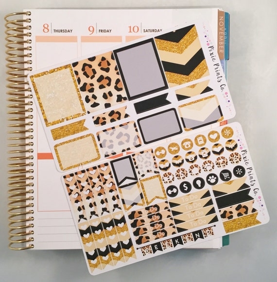 Leopard Print PlannerSticker Kit Planner Stickers By PixiePrintsCo