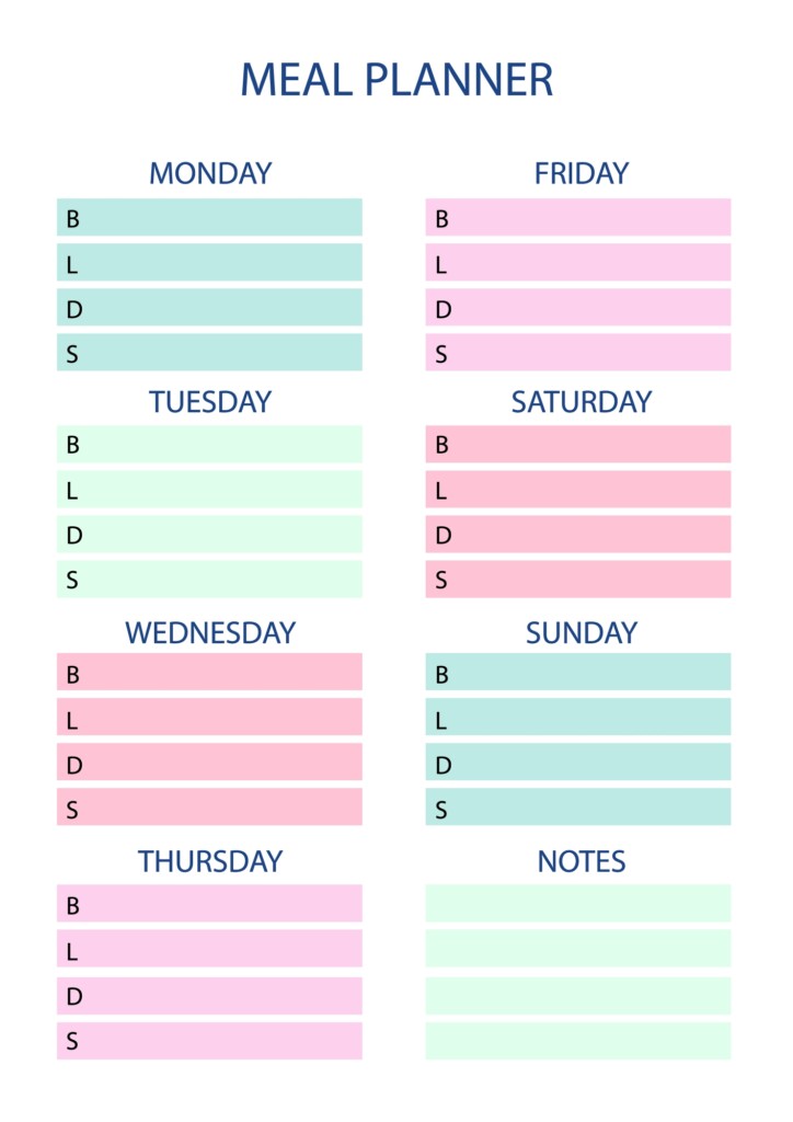 Meal Planner Printable Pdf Printable Free Templates