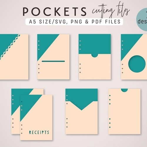 Mini Discbound Size PLANNER POCKETS Die Cutting Files Set 7 Etsy