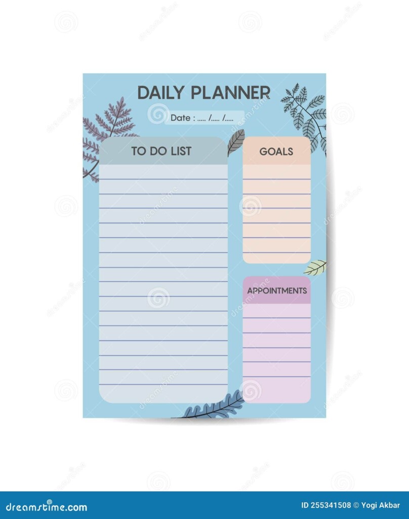 Modern Daily Planner With Autumn Leaves Simple Printable To Do List 
