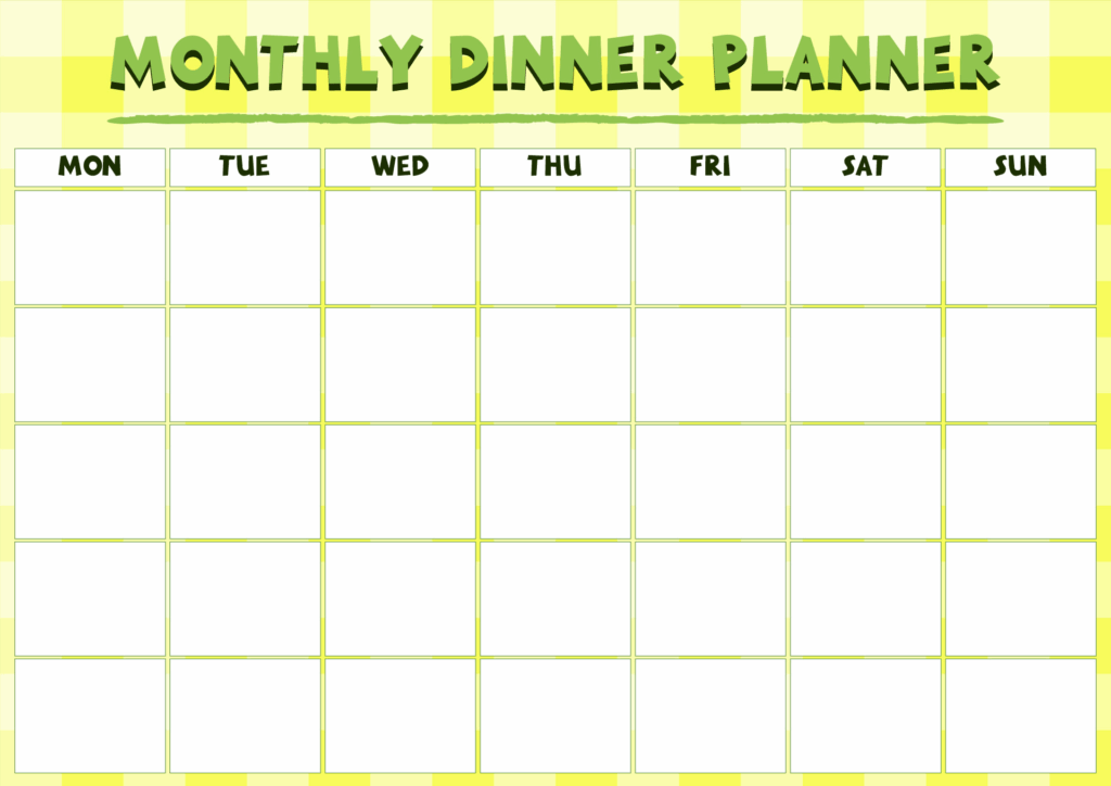 Monthly Dinner Planner 10 Free PDF Printables Printablee