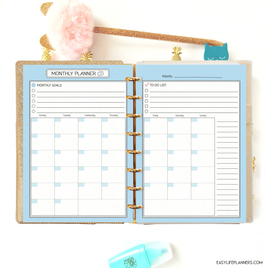 Monthly Planner A5 Printable Pdf Weekly Planner Plann Vrogue co
