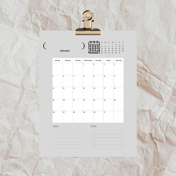 Monthly Planner Printable A3 Etsy