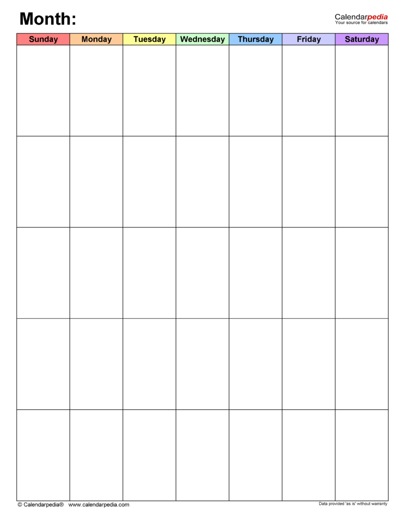 Monthly Planner Template Printable