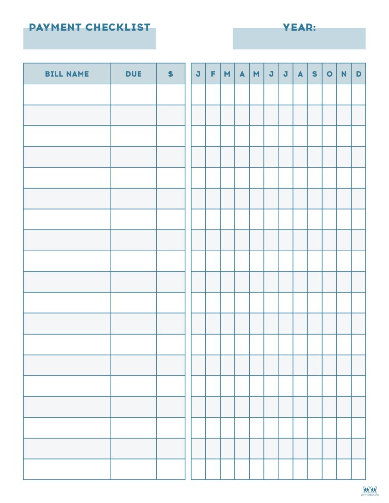 My Monthly Bill Planner Printable Monthly Bill Organizers