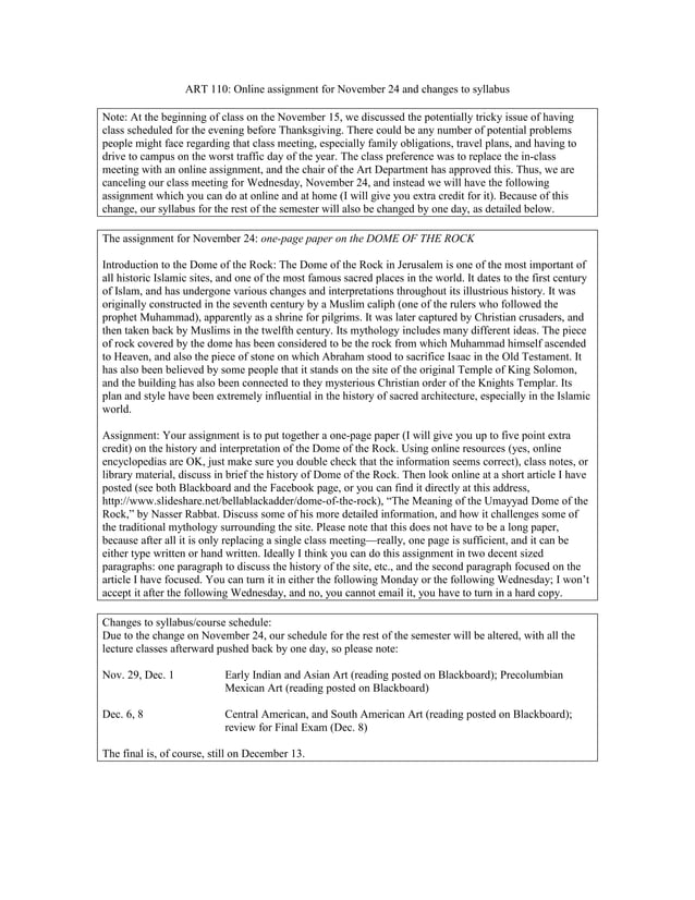 Online Assingment Schedule Change PDF