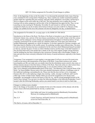 Online Assingment Schedule Change PDF