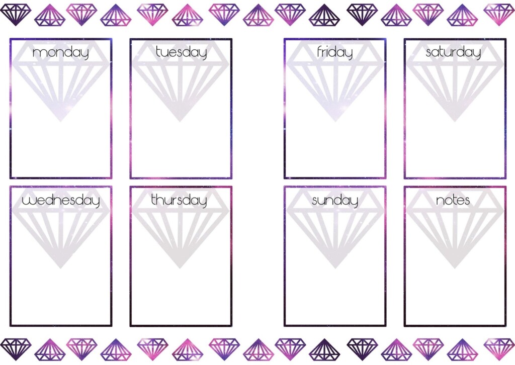 PB And J Studio Free Printable Planner Inserts GALAXY DIAMOND Week 