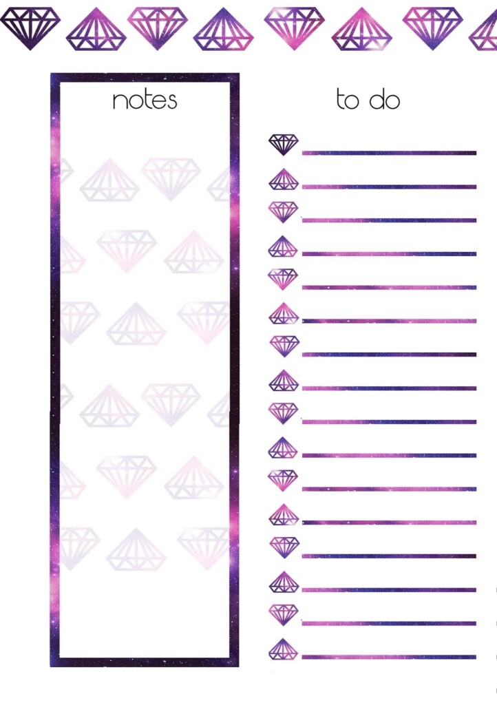 PB And J Studio Free Printable Planner Inserts GALAXY DIAMOND Week 