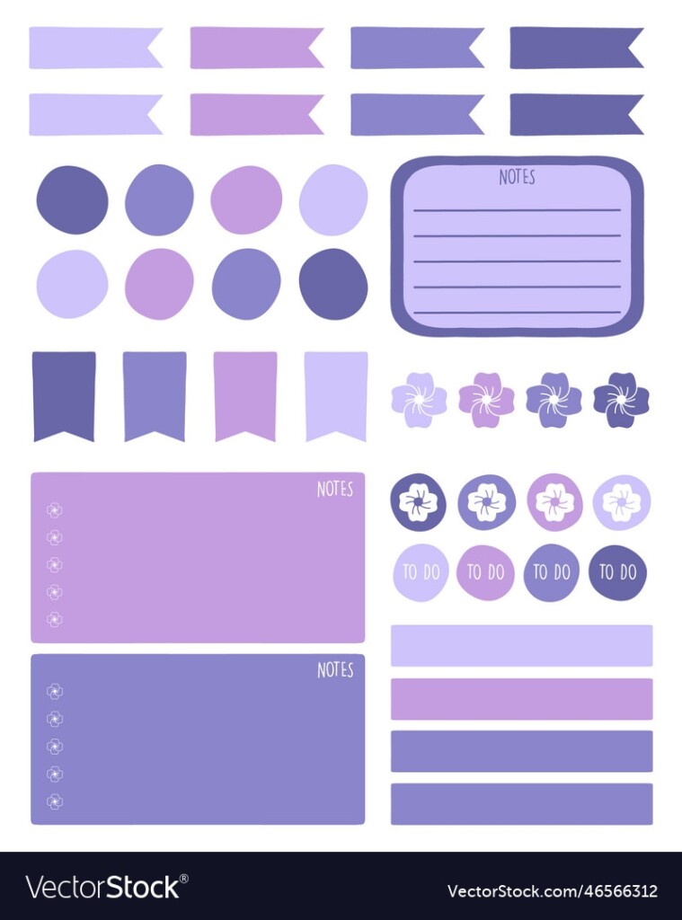 Planner Stickers Printable Stickers Royalty Free Vector