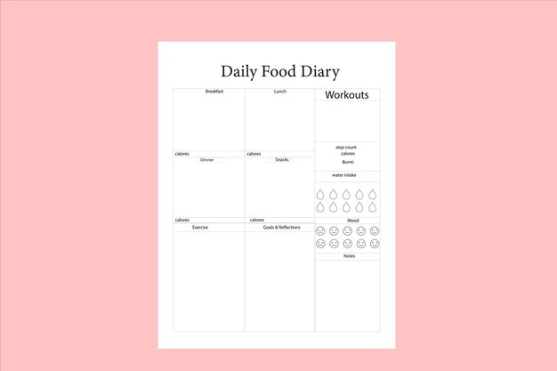 Premium Vector Daily Food Planner Printable Template