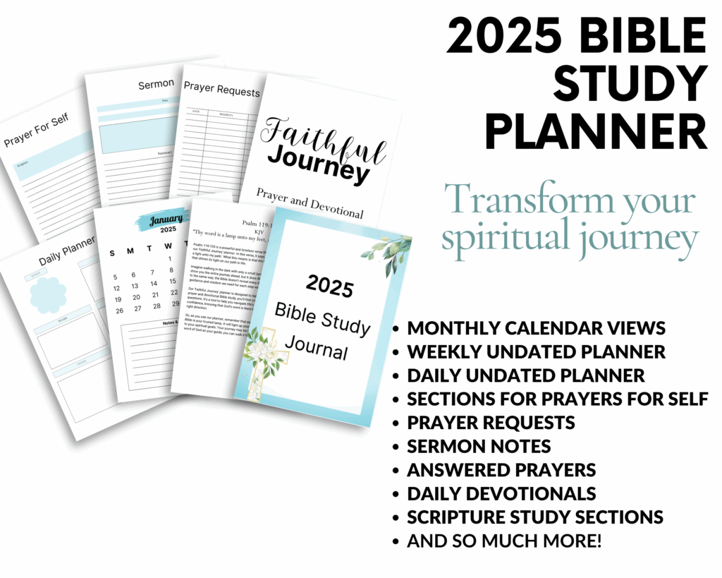 Printable 2025 Bible Study Planner Sapphire Planner