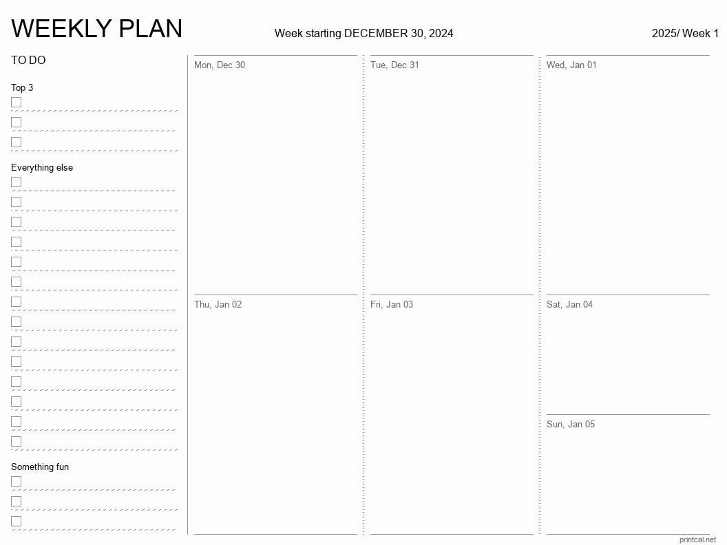Printable 2025 Year Planner Aase M Frandsen