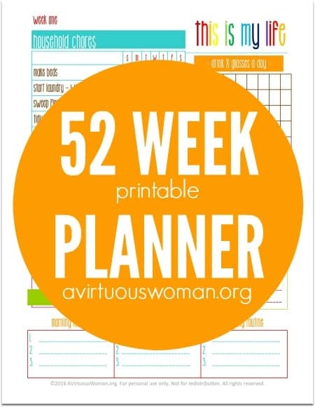 Printable 52 Week Planner