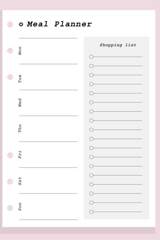 PRINTABLE A5 Meal Planner Printable Insert Printable Meal Plan PDF 