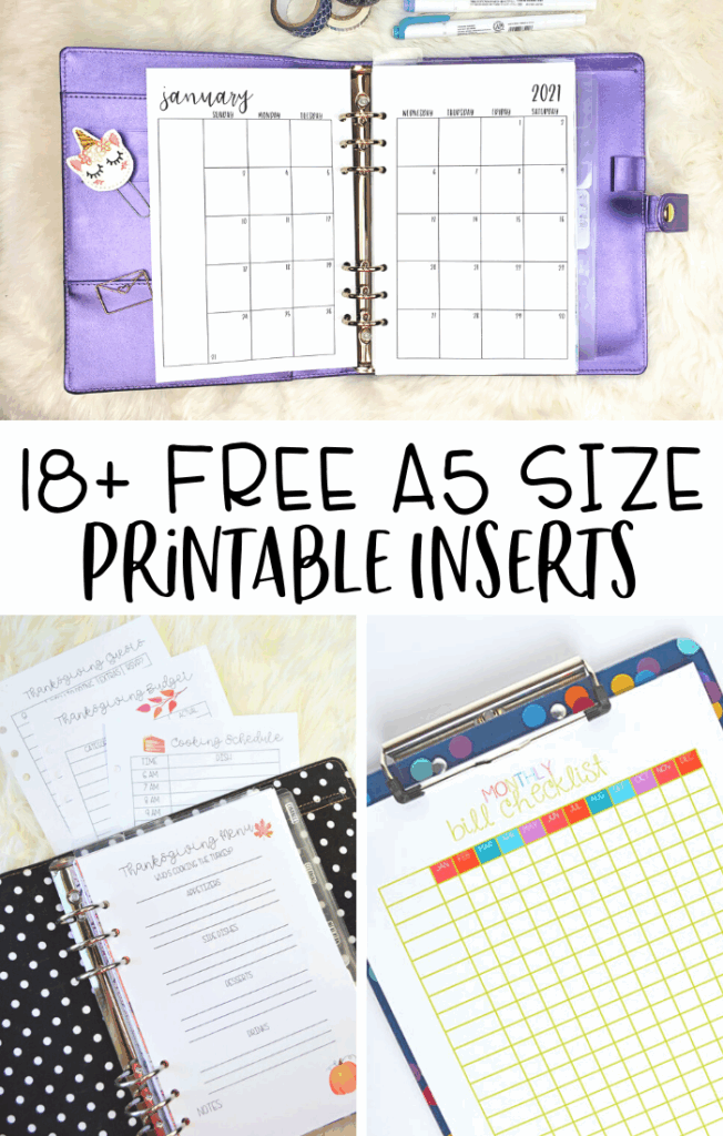 Printable A5 Planner Inserts