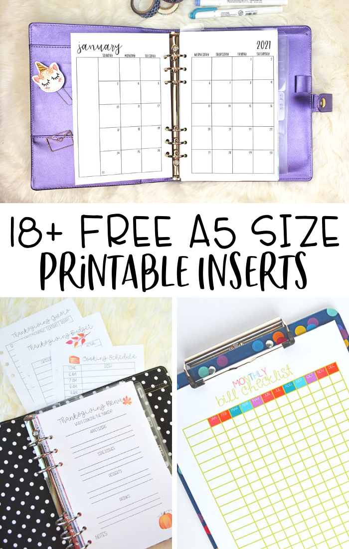 Printable A5 Planner Inserts