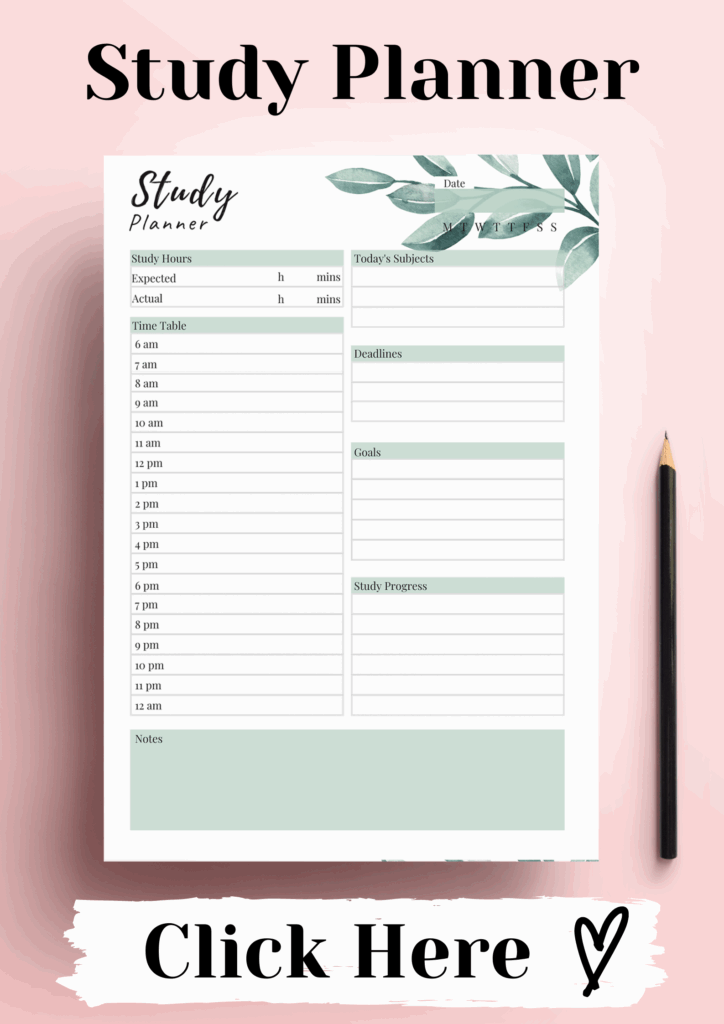 Printable Academic Planner