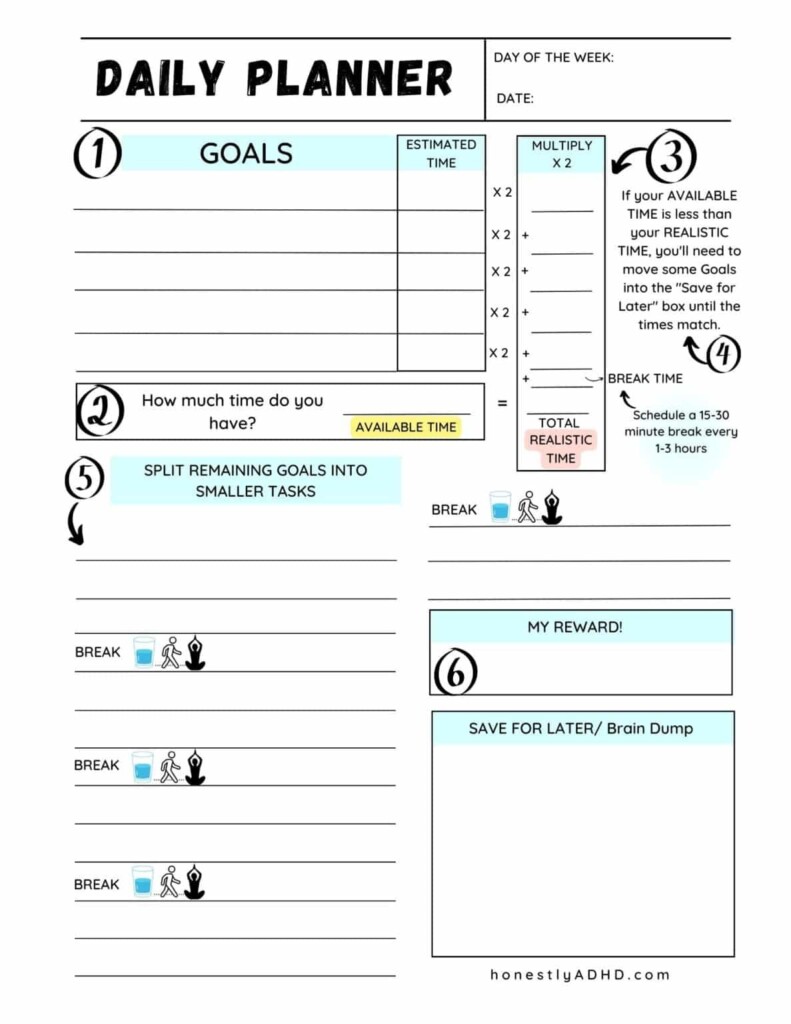 Printable Adhd Daily Planner Printable To Do Lists The Best Porn Website