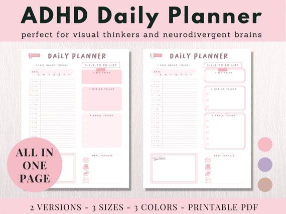 Printable ADHD Daily Planner Template FREE Your Therapy 50 OFF