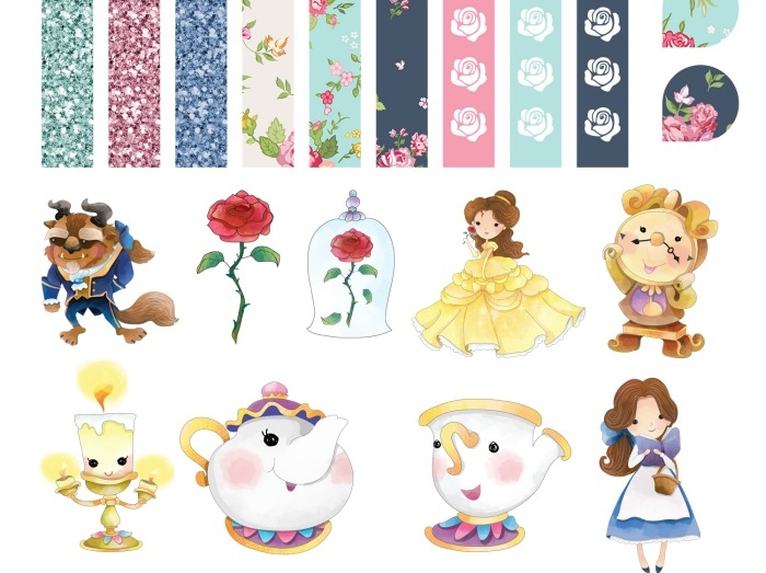 Printable Beauty And The Beast Planner Stickers 3 Free Pages