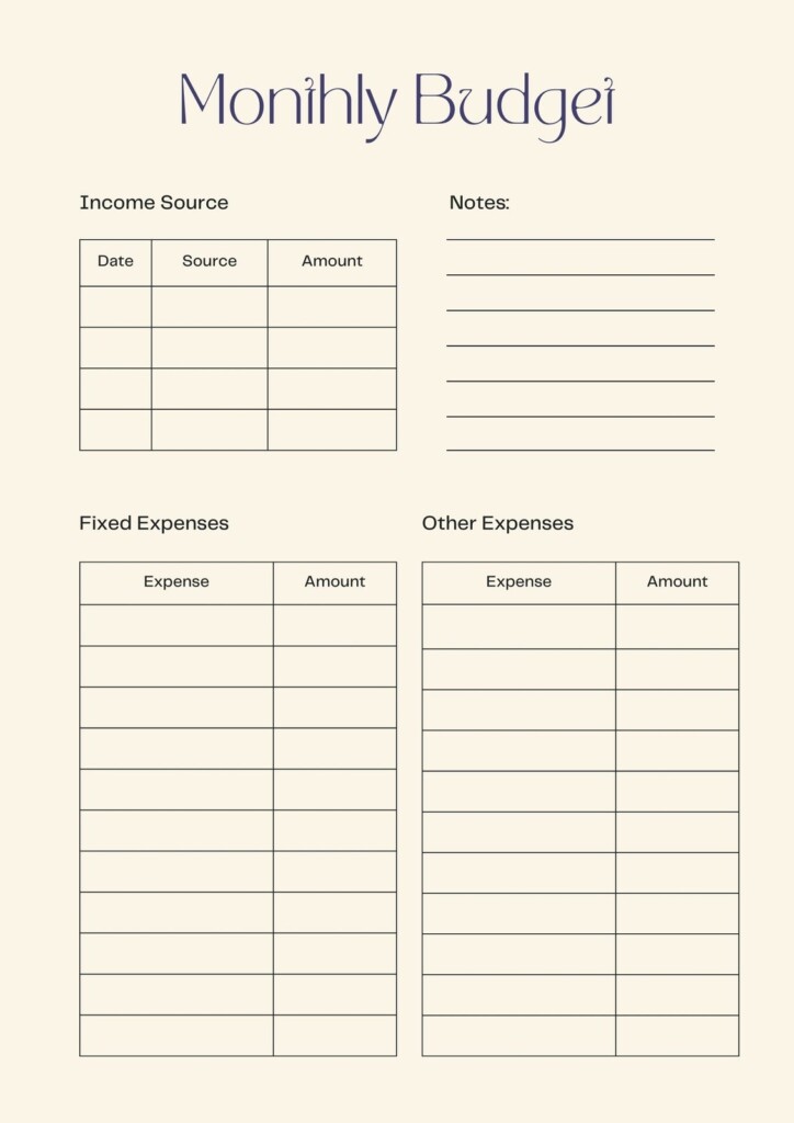 Printable Brown Monthly Budget Planner Monthly Income 52 OFF