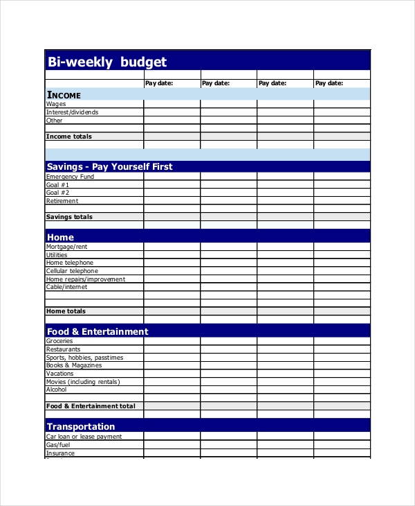 Printable Budget Planner Template
