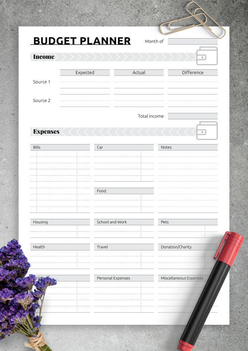 Printable Budget Planner