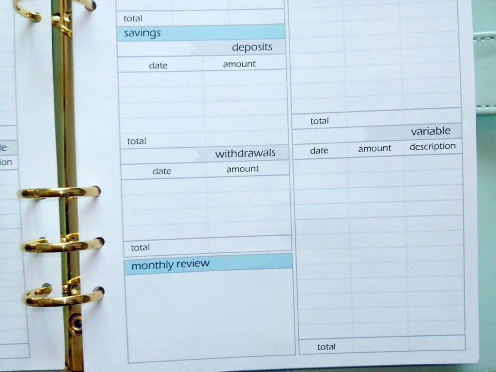 Printable Budget Sheet Budget Planner A5 Insert Happy Etsy