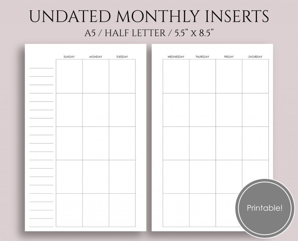Printable Calendar Planner Delila Cherish