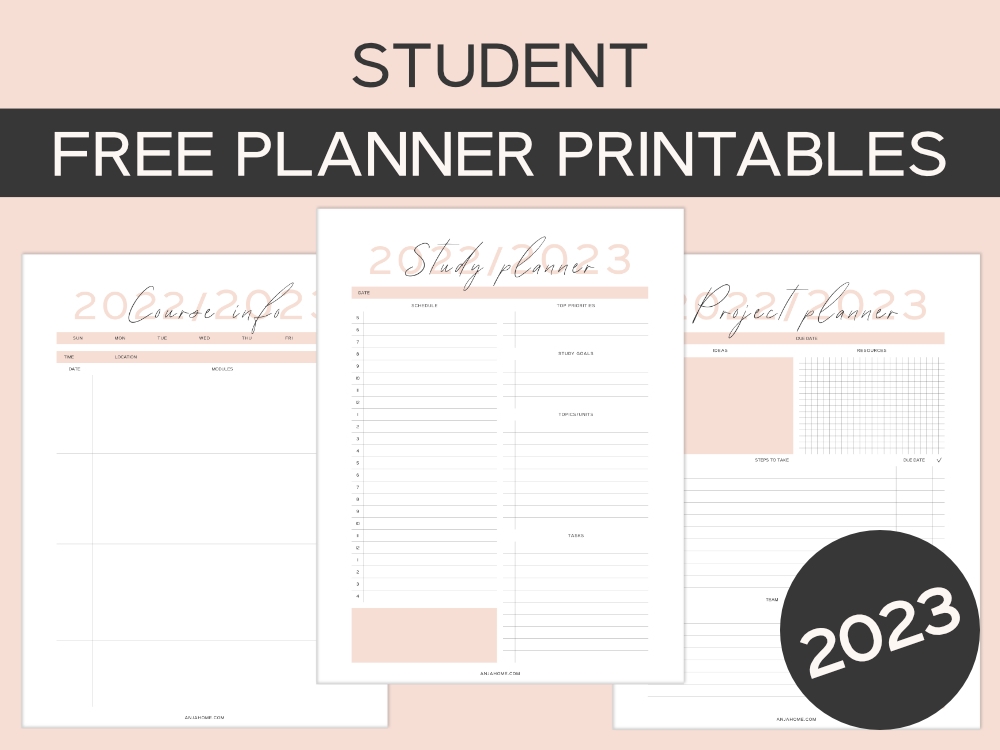 Printable College Student Planner AnjaHome