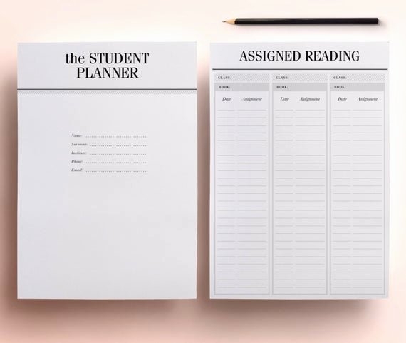 Printable College Student Planner Peterainsworth