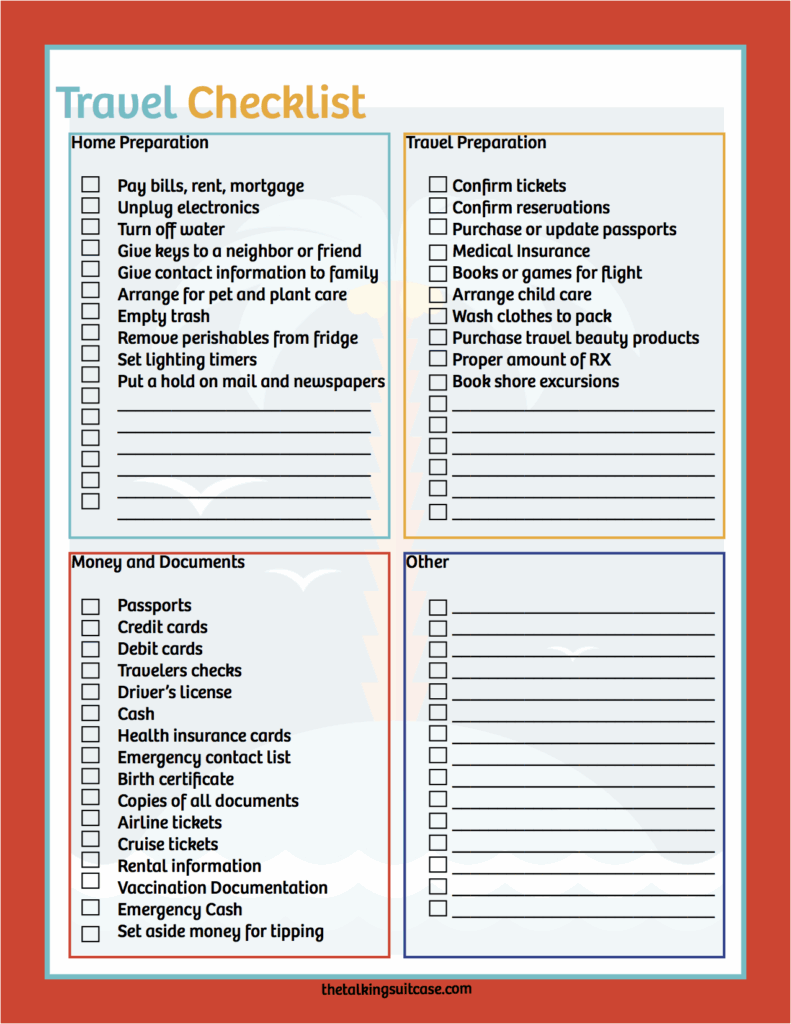 Printable Cruise Planner