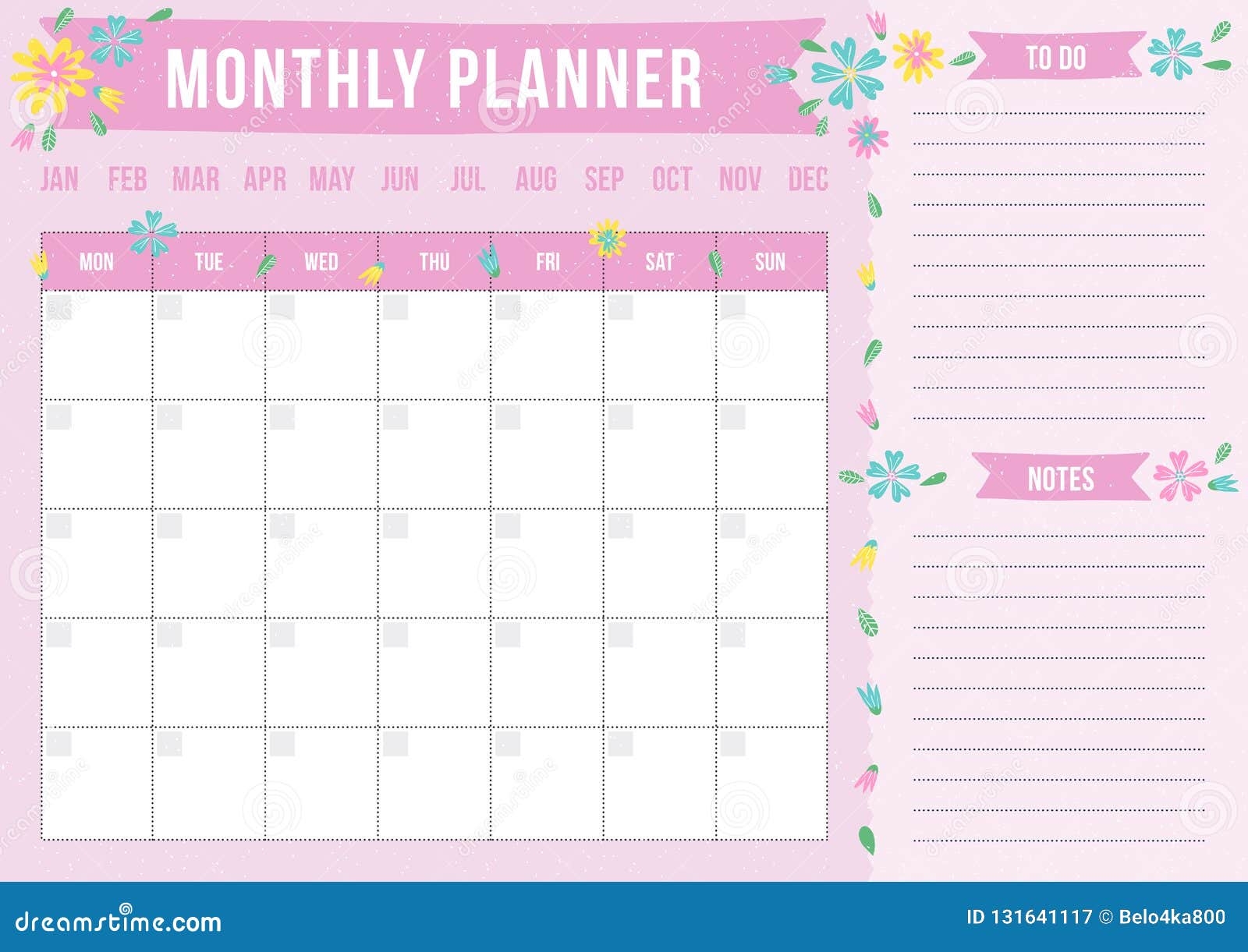 Printable Cute Monthly Planner Template Printable Templates